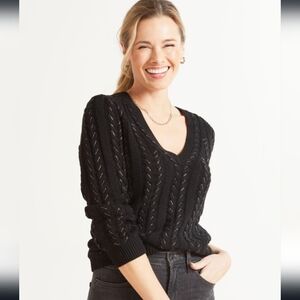 NWT PAIGE black metallic knit sweater